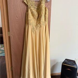 Amazon Gold Lace Prom Dress